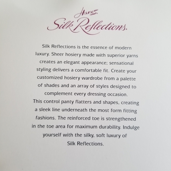 Silk Reflections Black Control Top Pantyhose Reinforced Toe Size CD NOS - Picture 6 of 6